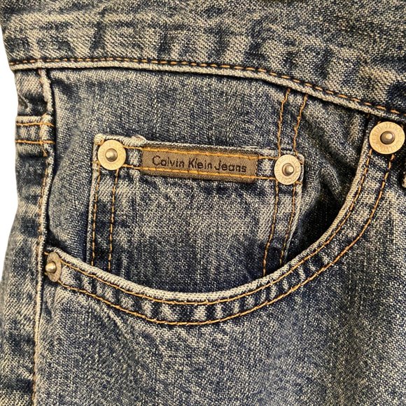 Calvin Klein Jeans Women's 35x30 Blue Light Wash 90s Style Low Rise Straight Leg - Picture 4 of 9